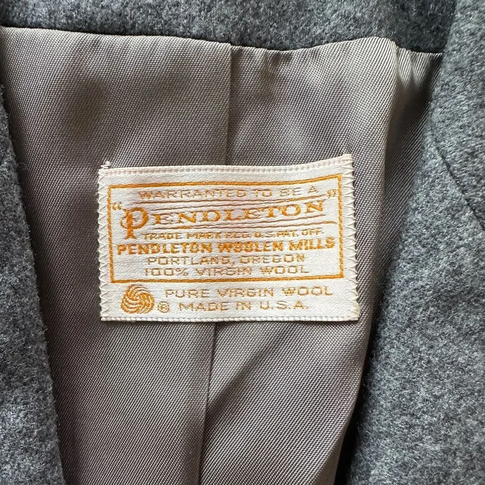 PENDLETON Wool Blazer Vintage Tailored Fully Lined Gray Size 6